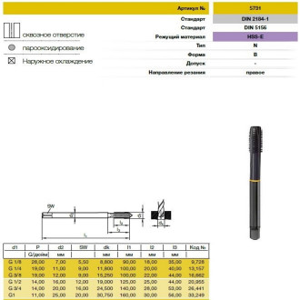 Метчик GUHRING 5731 16,662