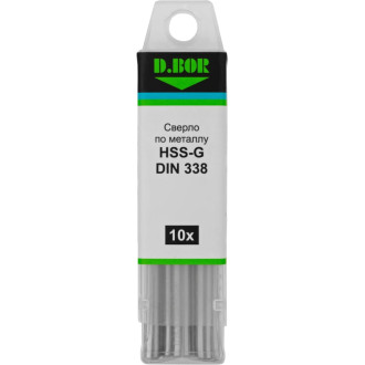 Шлифованные сверла по металлу D.BOR D-TD-338-HSS-033-10