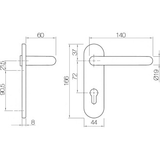 Гарнитур Doorlock DL 038KP/F PZ72