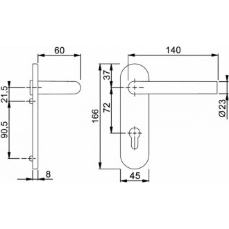 Гарнитур Doorlock DL 040KP/F PZ72