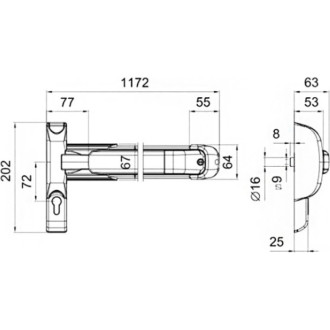 Огнестойкий клавишный механизм антипаник Doorlock PD910FR-PUSH