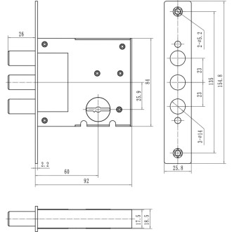 Корпус сувальдного замка Doorlock DL8257K/Z