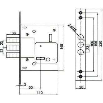 Корпус сувальдного замка Doorlock DL9257K/Z