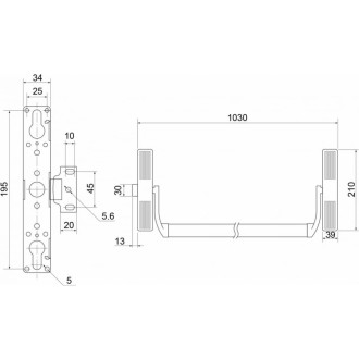 Комплект накладного механизма антипаники Doorlock V PD700RA/FR Variant