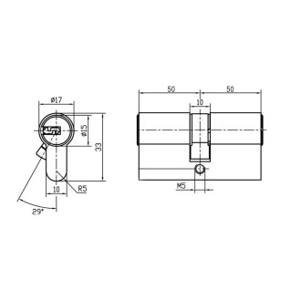 Никелированный цилиндровый механизм Doorlock V 2300AB N Variant