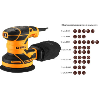 Эксцентриковая сетевая шлифмашина DEKO DK400G