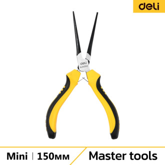 Удлиненные мини-тонкогубцы DELI DL103202 150мм двухкомпонентная рукоять