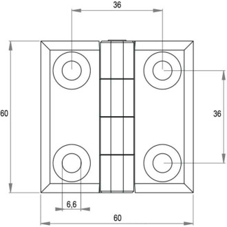 Накладная шарнирная петля EMES IM60X60