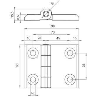 Накладная шарнирная петля EMES IM60X98