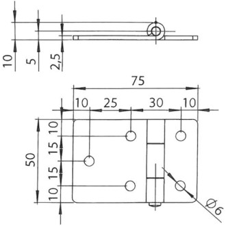 Накладная петля шарнирная EMES SIM50X755