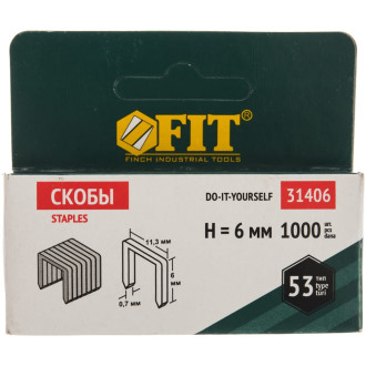 Скобы для мебельного степлера FIT DIY 31406