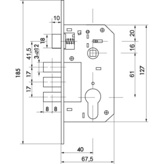 Замок цилиндровый Fuaro LOCKSET.1511W/B (SET F1511W/B) AB