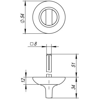 Ручка поворотная Fuaro BKW8.R.RM54 (BKW8 RM) SN/CP-3