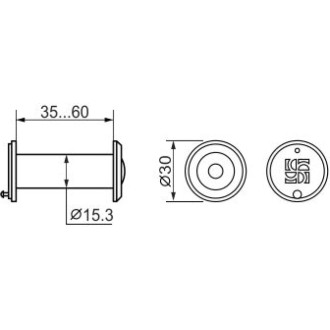Глазок дверной Fuaro DV 1/60-35/Z/HD (VIEWER 1 DVZ) CP