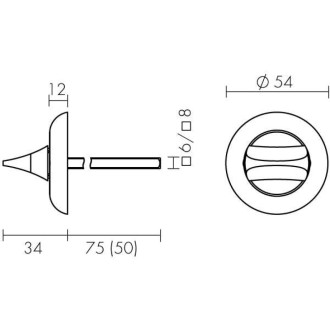 Ручка поворотная Fuaro BKW8x75.R.HMR54 (HMR8x75) ABG