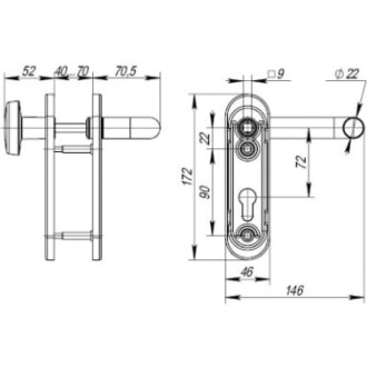 Дверная ручка Fuaro DH-043P-KNOB NE