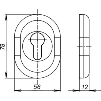 Накладка на цилиндр Fuaro ESC.C/CRE/OV.12 (ESC-12C) CP