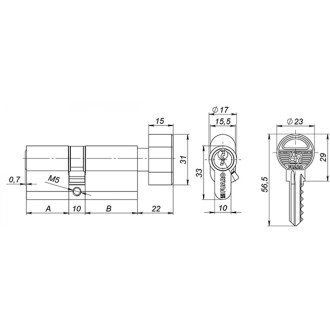 Цилиндровый механизм Fuaro 100 ZM