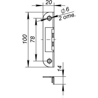 Ответная планка для дверей с притвором к замкам 2018 и 2014 Fuaro STRP.FIN068 WC/S CP