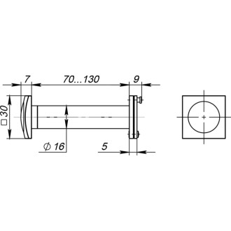 Глазок дверной Fuaro DV-Q 4/130-70/Z (VIEWER 4 DVQ) CP