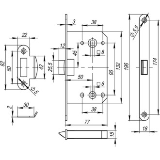 Защелка Fuaro PLASTP96WC-50 (P96WC-50) BL