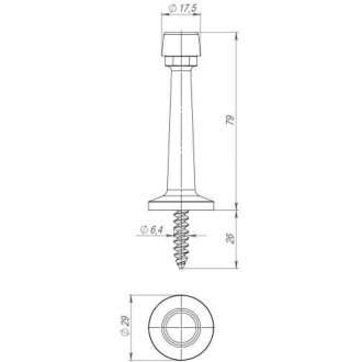 Настенный упор дверной Fuaro STOPPER/15 (DS-15) AB