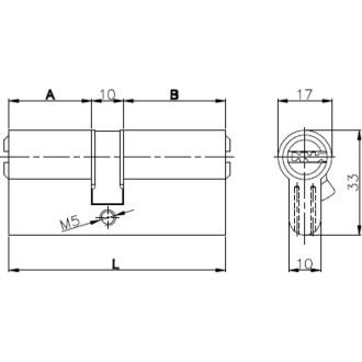 Цилиндровый механизм KALE KILIT 164 OBS SNE/90