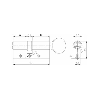Цилиндровый механизм KALE KILIT 164 DBM-E/80 (35+10+35) мм