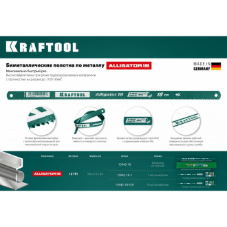 Биметаллическое полотно по металлу KRAFTOOL Alligator-18