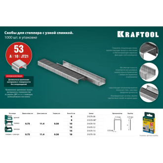 Скобы KRAFTOOL EXPERT тип 53 18 мм (1000 шт.)