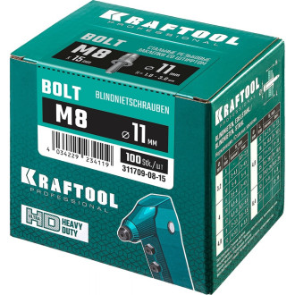 Стальные винтовые заклепки KRAFTOOL Bolt М8х12.5 мм 100 шт.