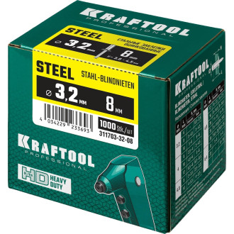 Стальные заклепки KRAFTOOL Steel 3.2х8 мм 1000 шт.