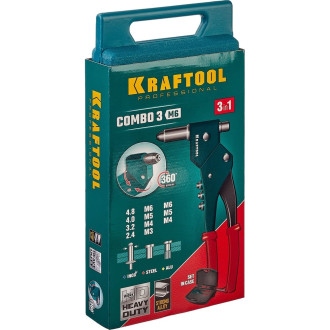 Поворотный заклепочник KRAFTOOL Combo3-M6