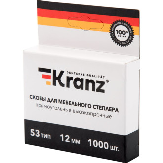 Скобы для строительного мебельного степлера KRANZ тип 53 12 мм 1000 шт.
