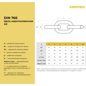 Цепь KREPFIELD 766А2ЦЕПЬ5ММ-18