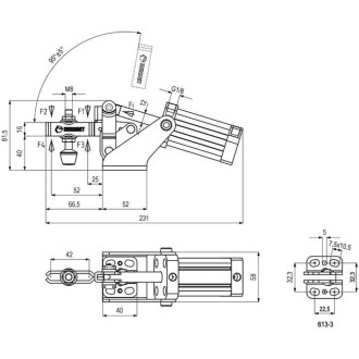 Пневматический горизонтальный прижим KUKAMET 612-3