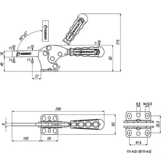 Горизонтальный прижим KUKAMET 111-4-D-C1