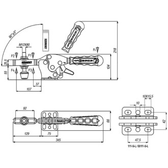 Горизонтальный прижим KUKAMET 111-5-L