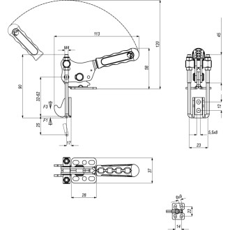 Вертикальная натяжная защелка KUKAMET 351-2