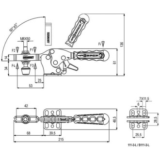 Горизонтальный прижим KUKAMET B111-3-L