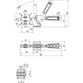 Механический горизонтальный прижим KUKAMET B111-2