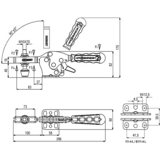 Горизонтальный прижим KUKAMET B111-4-L