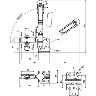 Механический вертикальный прижим KUKAMET B211-4