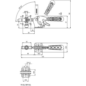 Горизонтальный прижим KUKAMET S111-3-L