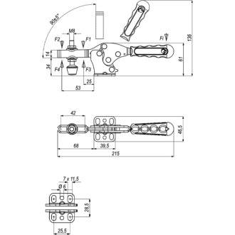Механический горизонтальный прижим KUKAMET S111-3