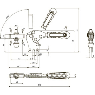 Механический горизонтальный прижим KUKAMET S112-3