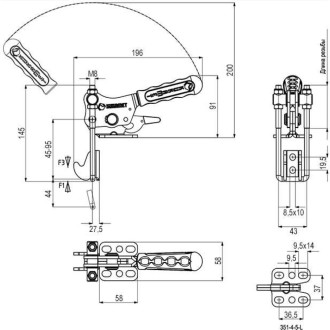 Вертикальная защелка KUKAMET S351-4-L