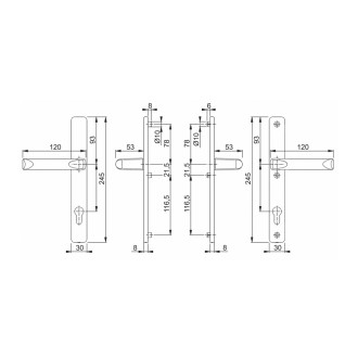 Профильный гарнитур Hoppe 113/2246 London PZ92 RAL9016