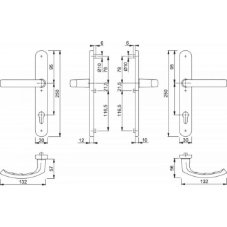 Профильный гарнитур Hoppe 1540/2246 Liege PZ92 RAL9016 Schnellstift