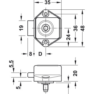 Накладной замок Hafele Push-Lock Mini